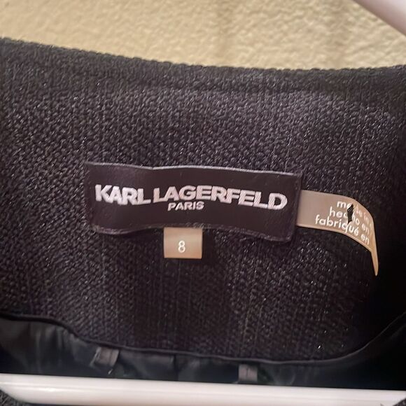 Karl Lagerfield Paris woman black and white tweed jacket - Picture 7 of 16